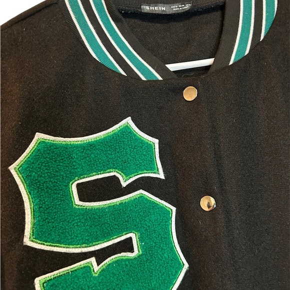 Black and Green Varsity Jacket with letter “S”, EUC - Picture 5 of 5